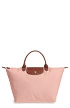 Longchamp 'medium Le Pliage' Top Handle Tote - Pink