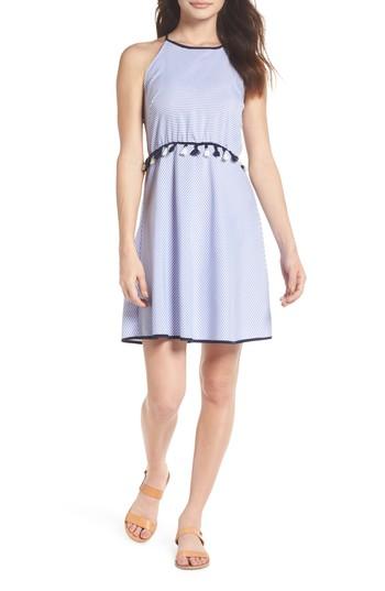 Women's Thml Stripe Tassel Trim Halter Dress - Blue
