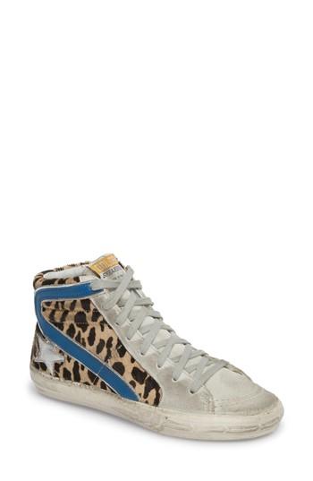 Women's Golden Goose Slide Genuine Calf Hair High Top Sneaker Us / 35eu - Grey