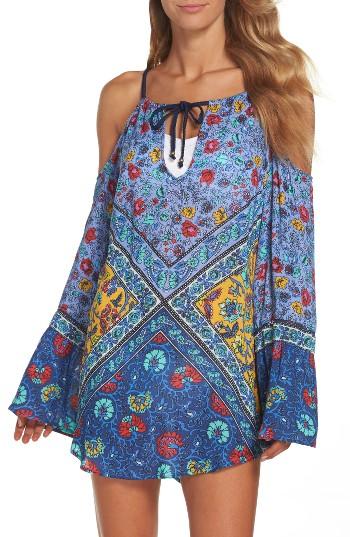 Women's Nanette Lepore Woodstock Cold Shoulder Cover-up Tunic - Blue