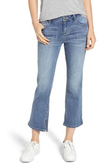 Women's 1822 Denim Slit Hem Crop Flare Jeans - Blue