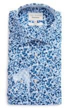 Men's Ted Baker London Endurance Gorge Slim Fit Floral Dress Shirt .5 - Blue