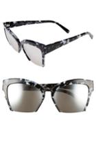 Women's Kendall + Kylie Brooke 55mm Semi Rimless Butterfly Sunglasses - Black/ White Marble/ Black