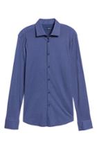 Men's Stone Rose Star Geo Print Jersey Sport Shirt - Blue