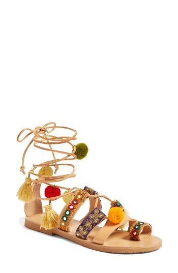 Women's Mabu By Maria Bk Amasya Embellished Pom Sandal