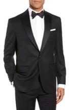 Men's David Donahue Reed Wool Dinner Jacket S - Black