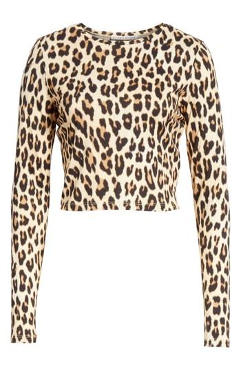 Women's Alice + Olivia Delaina Leopard Print Crop Top