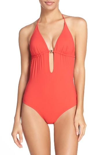 Women's Tory Burch Gemini Link One-piece Swimsuit - Red