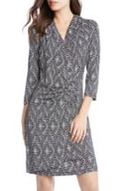 Women's Karen Kane V-neck Faux-wrap Dress - Black