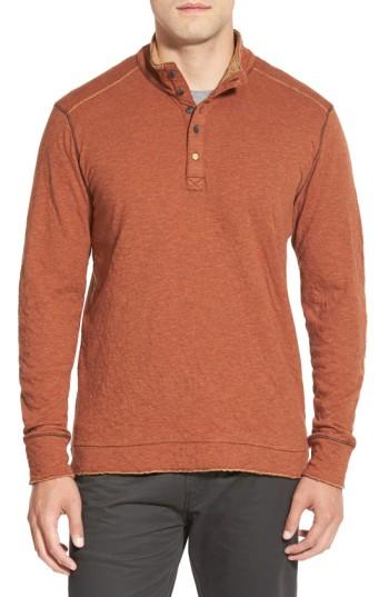 Men's Jeremiah 'mitch' Double Faced Mock Collar Shirt - Red