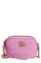 Gucci Gg Marmont 2.0 Matelasse Leather Camera Bag - Pink