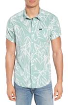 Men's Rvca Bamboo Print Woven Shirt - Green