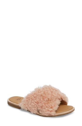Women's Ugg Joni Genuine Shearling Slide Sandal M - Pink
