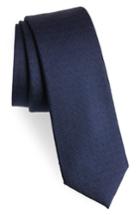 Men's Calibrate Brick Geometric Silk Skinny Tie, Size - Blue