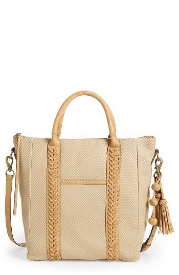 Elle & Jae Gypset Zaragoza Canvas & Faux Leather Tote - Beige