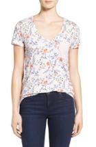 Petite Women's Caslon Relaxed Slub Knit U-neck Tee, Size P - Ivory