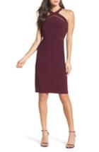 Women's Morgan & Co. Mesh Inset Sheath Dress /4 - Red