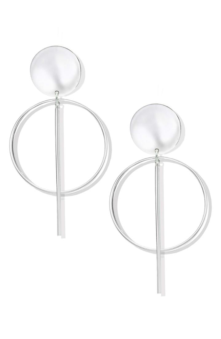 Women's Argento Vivo Geometric Linear Drop Clip Earrings