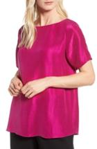 Women's Eileen Fisher V-back Silk Top, Size - Pink