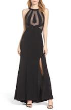 Women's Morgan & Co. Illusion Gown /6 - Black