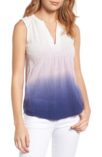 Women's Lucky Brand Ombre Gauze & Knit Top