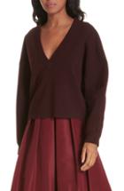 Women's Tibi Sculpted Wool Blend Sweater, Size - Burgundy