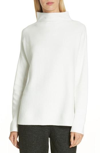 Petite Women's Eileen Fisher Organic Cotton Blend Sweater, Size P - White