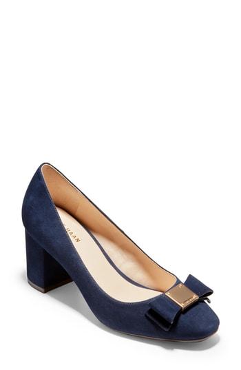 Women's Cole Haan Tali Bow Pump .5 B - Blue