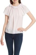 Women's Rebecca Taylor Ruffle Neck Silk Top - Purple