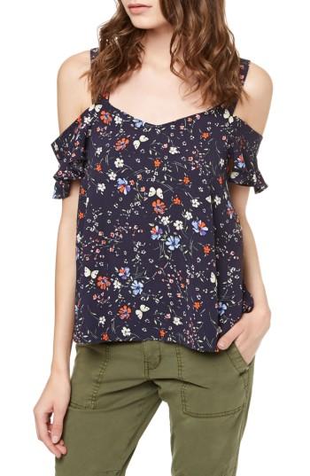 Women's Sanctuary Annie Off The Shoulder Print Blouse - Blue