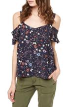 Women's Sanctuary Annie Off The Shoulder Print Blouse - Blue