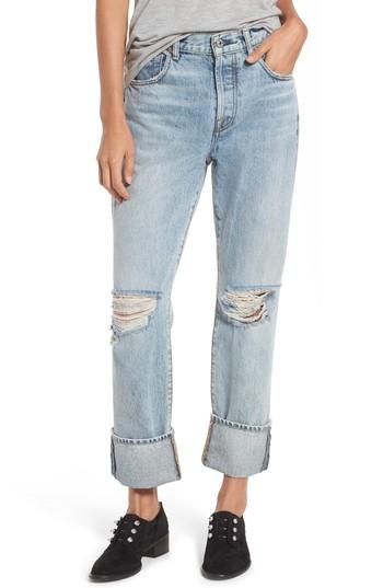 Women's 7 For All Mankind Rickie High Waist Boyfriend Jeans - Blue