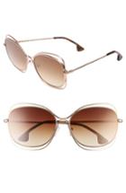 Women's Alice + Olivia Collins 60mm Butterfly Sunglasses - Rose Gold