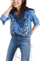Women's Madewell Embroidered Denim Shirt