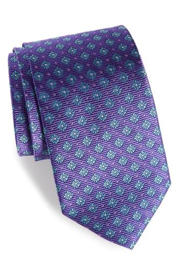 Men's Nordstrom Men's Shop Notting Hill Geometric Silk Tie, Size X-long - Purple