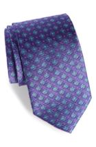 Men's Nordstrom Men's Shop Notting Hill Geometric Silk Tie, Size X-long - Purple
