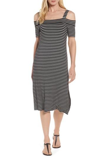 Women's Bobeau Off The Shoulder Stripe A-line Dress - White