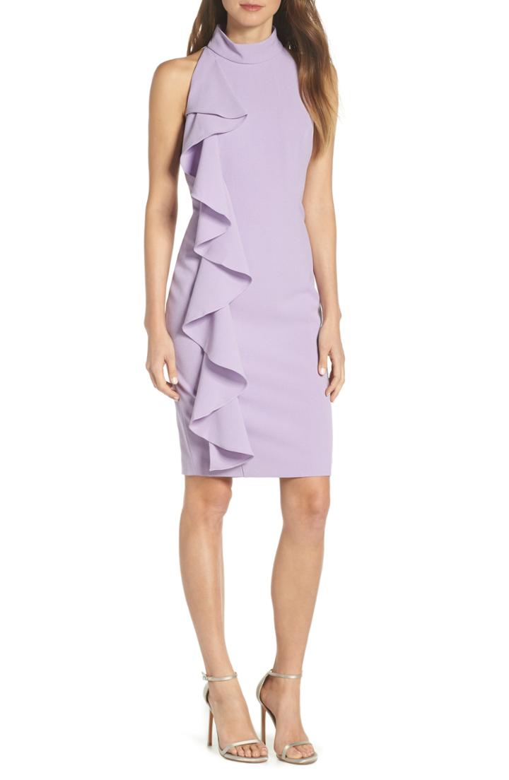 Women's Eliza J Ruffle Sheath Dress - Purple