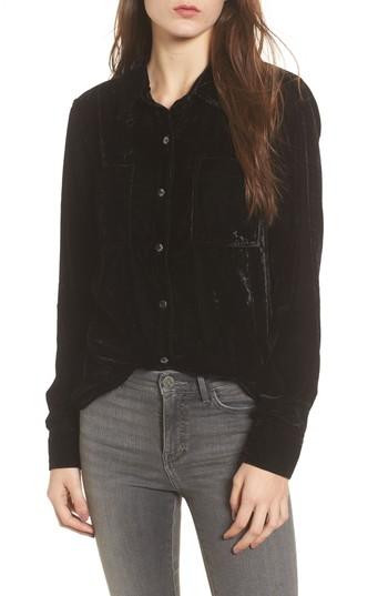 Women's Splendid Velvet Shirt - Black