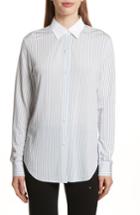 Women's Theory Essential Stripe Jersey Shirt - White