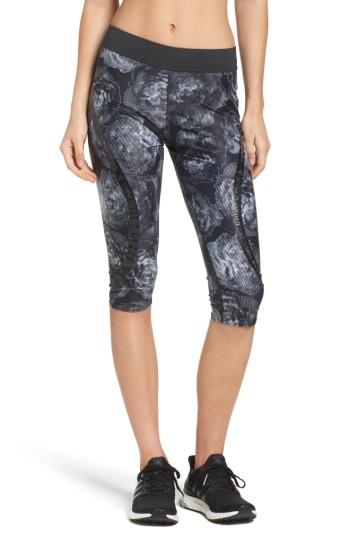 Women's Adidas By Stella Mccartney Print 3/4 Climalite Tights - Black