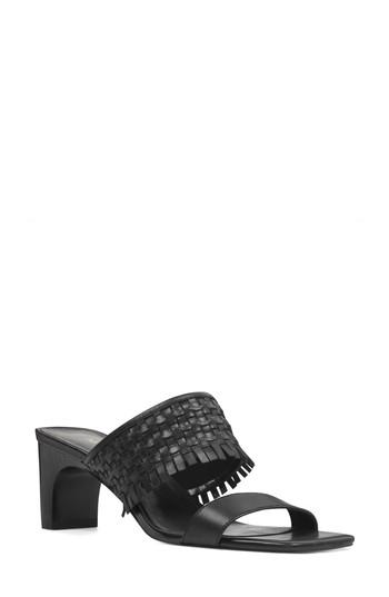Women's Nine West Nirveli Woven Slide Sandal .5 M - Black