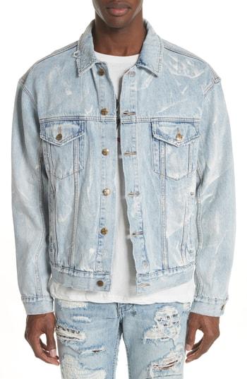 Men's Ksubi Oh G Electric Marble Denim Jacket - Blue