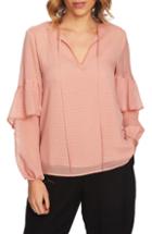 Women's 1.state Sheer Tie Neck Blouse - Pink
