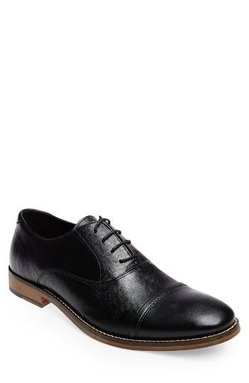 Men's Steve Madden Finnich Textured Cap Toe Oxford M - Black