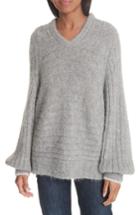 Women's Eleven Six Haley Alpaca Blend Hoody Sweater /small - Grey