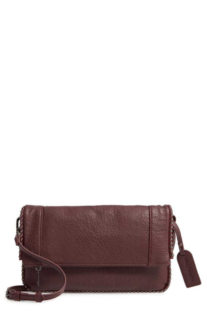 Sole Society Eytal Studded Faux Leather Clutch - Red