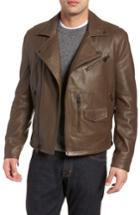 Men's Cole Haan Lamb Leather Jacket - Beige