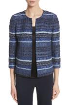 Women's St. John Collection Stripe Tweed Jacket - Blue