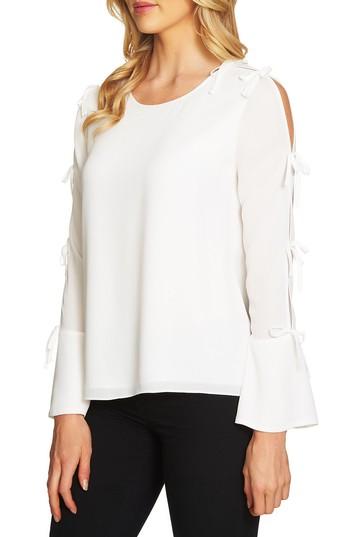 Women's Cece Split Sleeve Bow Blouse, Size - Ivory